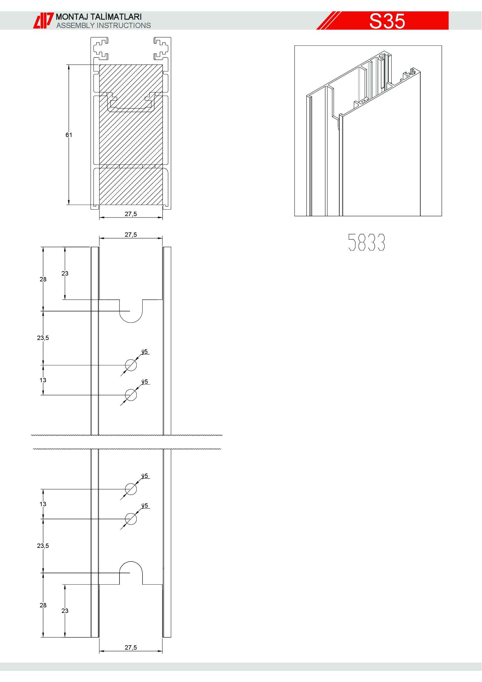 Sürme Yalıtımsız Alüminyum 40